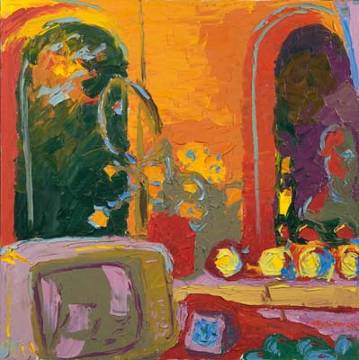 Nature morte près des fenêtres à la datcha.