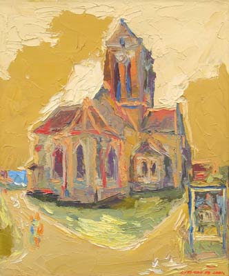 L'église à Auvers-sur-Oise. En souvenir de Van Gogh.