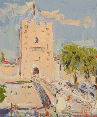 L'escalier menant dans la vieille ville. Korčula.