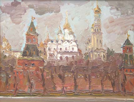 Le Kremlin à Moscou du côté du Quai Sofiiskaya. Avril.