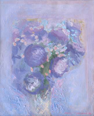 Asters dans un vase.