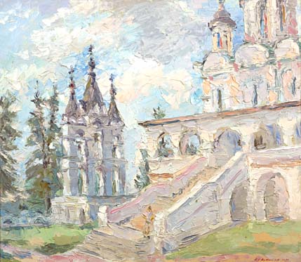 Perron et clocher de l'église à Golitsyno.